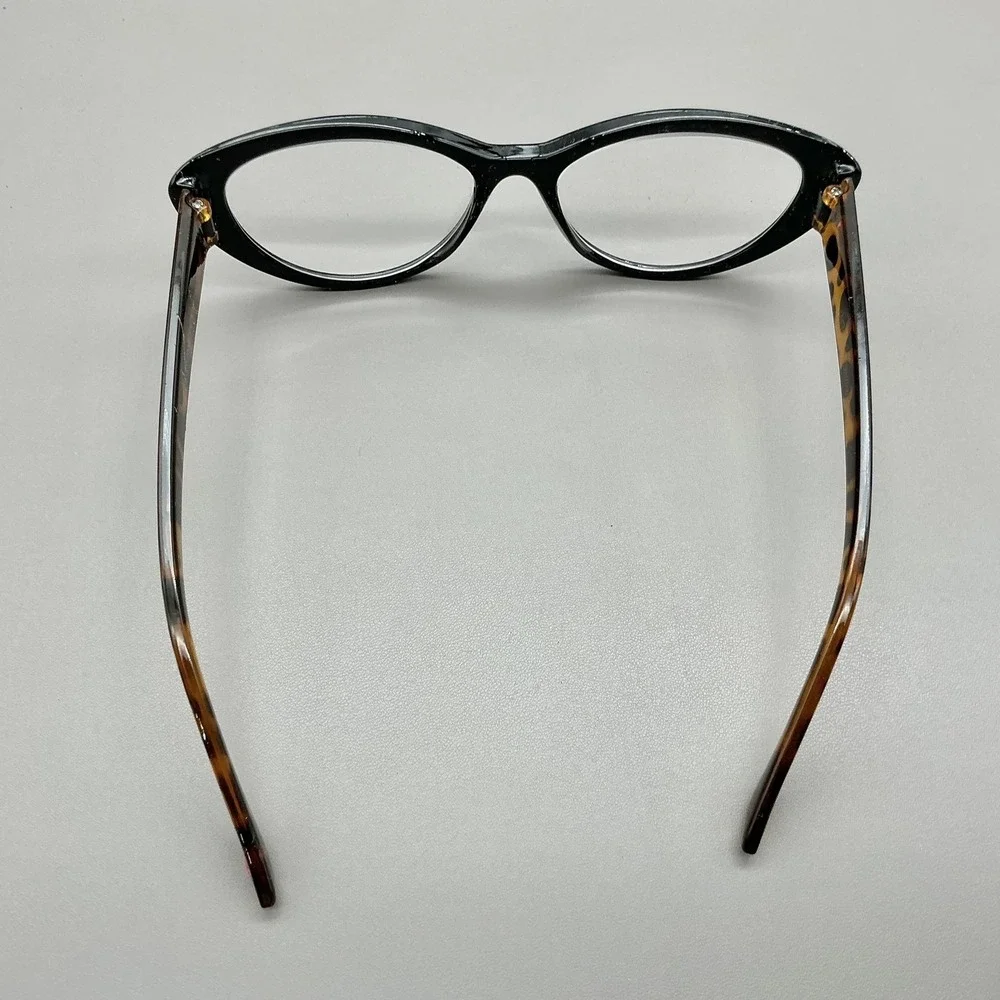Betsey Johnson Eyeglasses Readers 2.50 Black Cat Eye Leopard Tortoise Full Rim